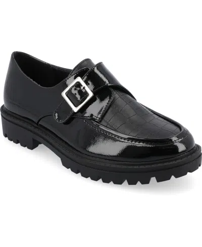 Journee Collection Women's Azula Almond Toe Loafers In Black