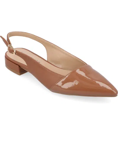 JOURNEE COLLECTION WOMEN'S BERTIE TWO TONE SLINGBACK FLATS