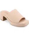 Journee Collection Bessa Block Heel Slide Sandal In Nude