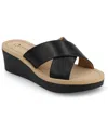 Journee Collection Journee Women's Biara Platform Wedge Sandals In Black