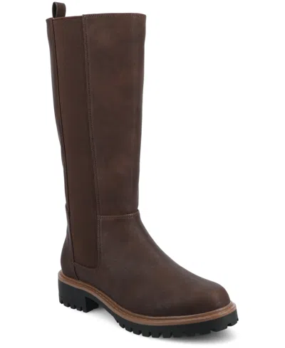 Journee Collection Women's Brandi Round Toe Casual Boots In Brown