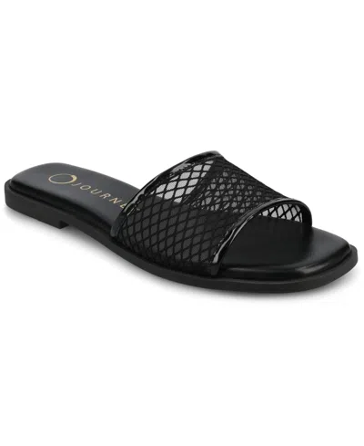 JOURNEE COLLECTION WOMEN'S BRECKLEY MESH SLIDE FLAT SANDALS