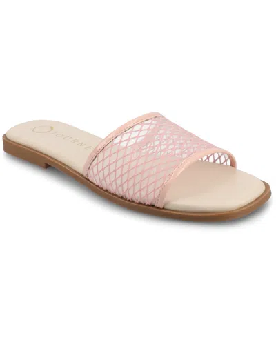 JOURNEE COLLECTION WOMEN'S BRECKLEY MESH SLIDE FLAT SANDALS