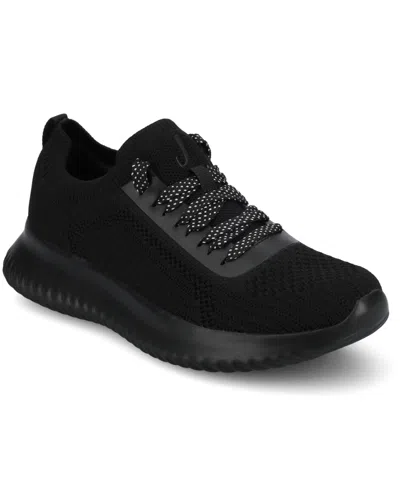 Journee Collection Women's Brena Lace Up Sneakers In Black