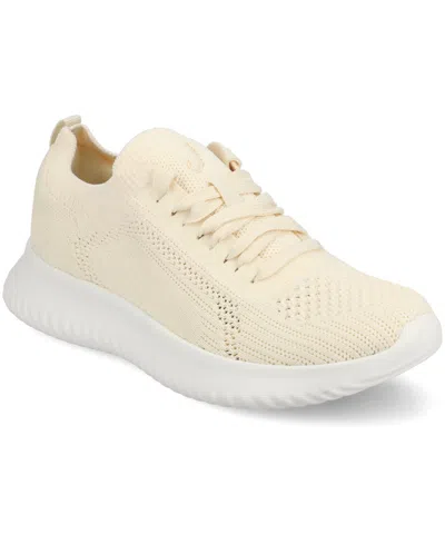 Journee Collection Women's Brena Lace Up Sneakers In Cream
