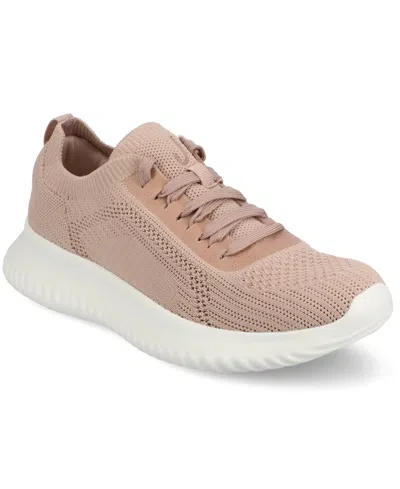 Journee Collection Women's Brena Lace Up Sneakers In Mauve