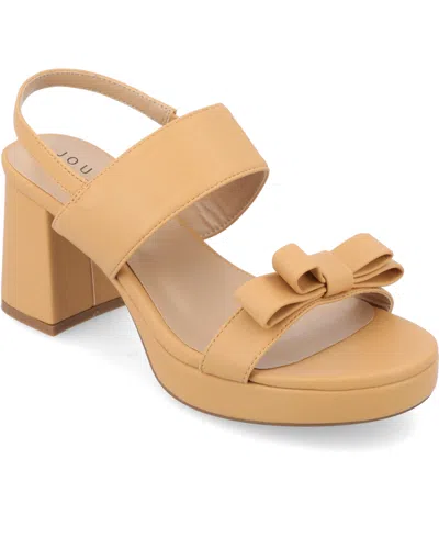 Journee Collection Women's Brookan Platform Sandals In Tan
