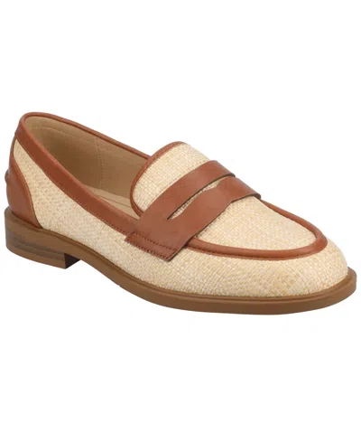 Journee Collection Women's Brooks Block Heel Comfort Penny Loafers In Multi