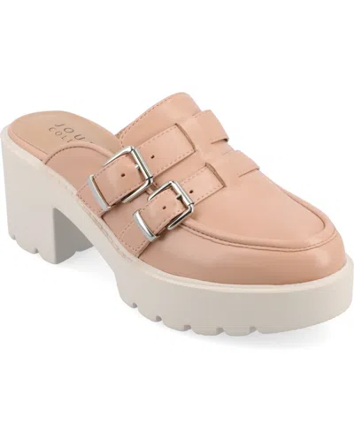 Journee Collection Women's Brydie Platform Mules In Blush