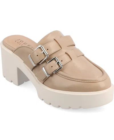 Journee Collection Brydie Platform Mule In Tan