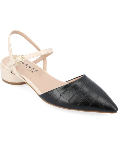 JOURNEE COLLECTION WOMEN'S BRYNN BLOCK HEEL POINTED TOE FLATS