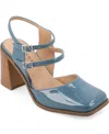 Journee Collection Caisey Double Strap Mary Jane Pump In Blue Patent