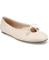 Journee Collection Callee Keyhole Square Toe Flat In Bone