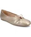 Journee Collection Callee Keyhole Square Toe Flat In Champagne