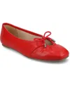 Journee Collection Callee Keyhole Square Toe Flat In Red