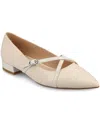 Journee Collection Camby Pointed Toe Flat In Bone