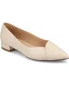 Journee Collection Carmin Pointed Toe Flat In Bone