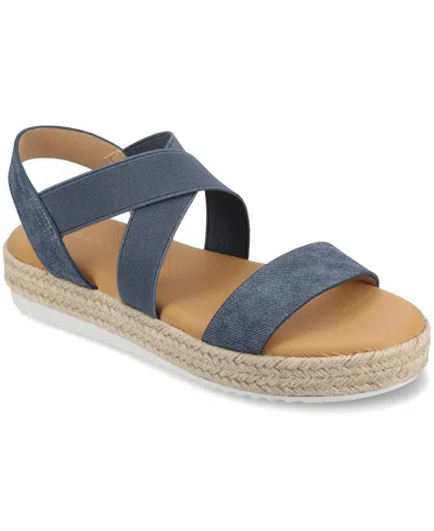 Journee Collection Women's Caroline Strappy Espadrille Sandals In Denim
