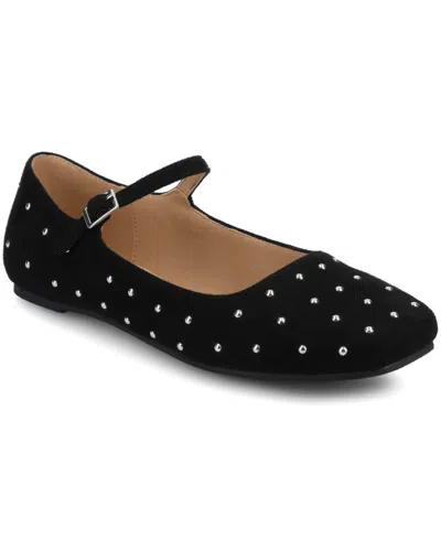 Journee Collection Women's Carrie Square Toe Mary Jane Flats In Black