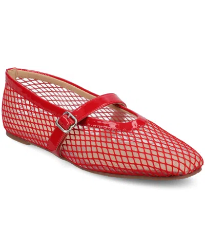 JOURNEE COLLECTION WOMEN'S CASHA MESH MARY JANE FLATS