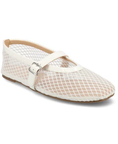 JOURNEE COLLECTION WOMEN'S CASHA MESH MARY JANE FLATS