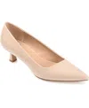 Journee Collection Celica Womens Pointed Closed Toe Kitten Heel Pumps In Neutral