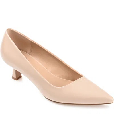 Journee Collection Women's Celica Kitten Heel Pumps In Neutral