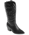 Journee Collection Womens Chantry Stacked Heel Dress Boots In Black