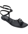 Journee Collection Cloudsteppers Womens Charra Ankle Strap Flat Sandals In Black