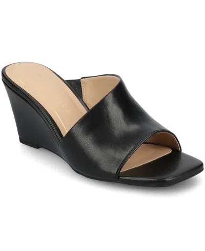 Journee Collection Women's Clementine D'orsay Slip-on Wedge Sandals In Black