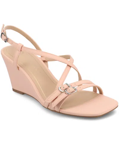 JOURNEE COLLECTION WOMEN'S CLINNE STRAPPY WEDGE SANDALS