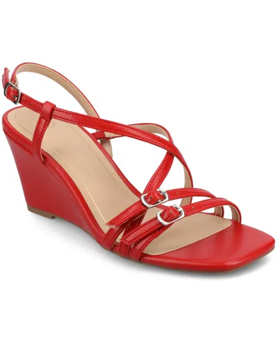 JOURNEE COLLECTION WOMEN'S CLINNE STRAPPY WEDGE SANDALS