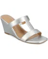 Journee Collection Clodie Wedge Heel Sandal In Silver