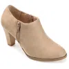 Journee Collection Womens Leona Inside Zip Block Heel Booties In Beige