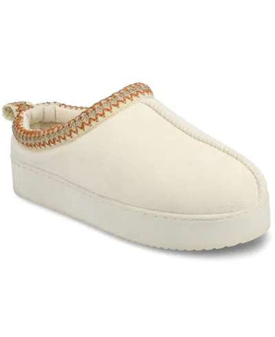 Journee Collection Women's Connway Round Toe Slippers In Cream