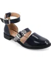 Journee Collection Constance Buckle Sandal In Navy