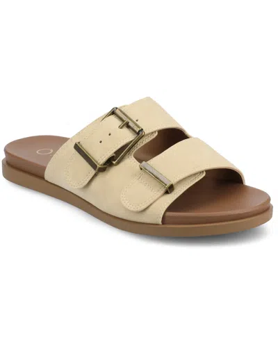 JOURNEE COLLECTION WOMEN'S COSETTE DOUBLE STRAP FLAT SANDALS