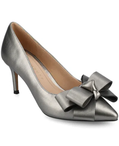 Journee Collection Women's Crystol Pointed Toe Evening Pumps In Gray