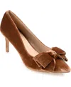 Journee Collection Crystol Womens Pointed Closed Toe Stiletto Heel Pumps In Brown