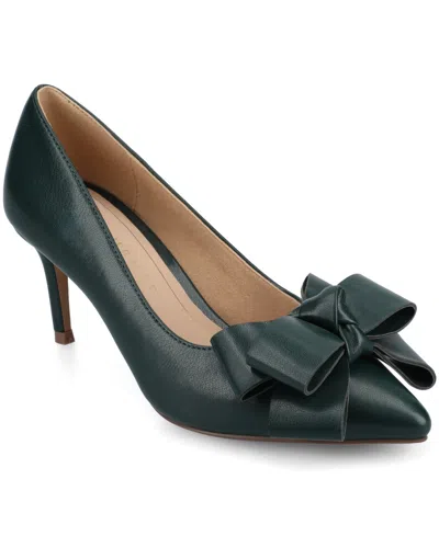 JOURNEE COLLECTION WOMEN'S CRYSTOL VELVET PUMPS