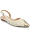 Journee Collection Daphnne Cap Toe Slingback Flat In Champagne