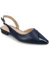 Journee Collection Daphnne Cap Toe Slingback Flat In Navy
