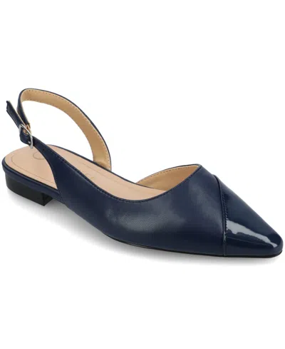 JOURNEE COLLECTION WOMEN'S DAPHNNE SLINGBACK POINTED CAP TOE FLATS