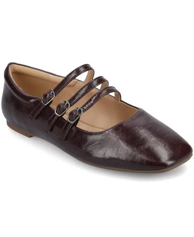 Journee Collection Women's Darlin Multi Strap Mary Jane Square Toe Flats