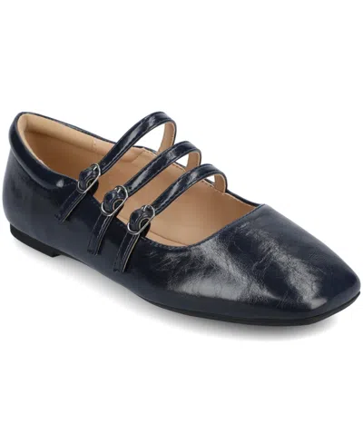 Journee Collection Women's Darlin Multi Strap Mary Jane Square Toe Flats