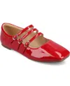 Journee Collection Darlin Multi Strap Mary Jane Flat In Red Patent