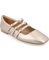 Journee Collection Women's Darlin Multi Strap Mary Jane Square Toe Flats In Gold