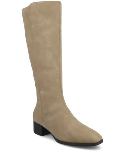 Journee Collection Women's Devri Square Toe Boots In Animal Print