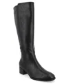 Journee Collection Women's Romilly Tru Comfort Foam Wide Width Regular Calf Stacked Block Heel Round Toe Boots In Black