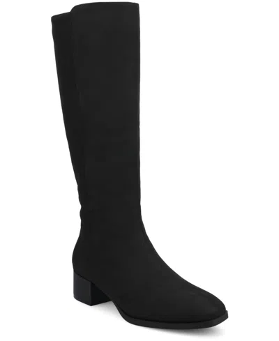 Journee Collection Women's Devri Square Toe Boots In Black